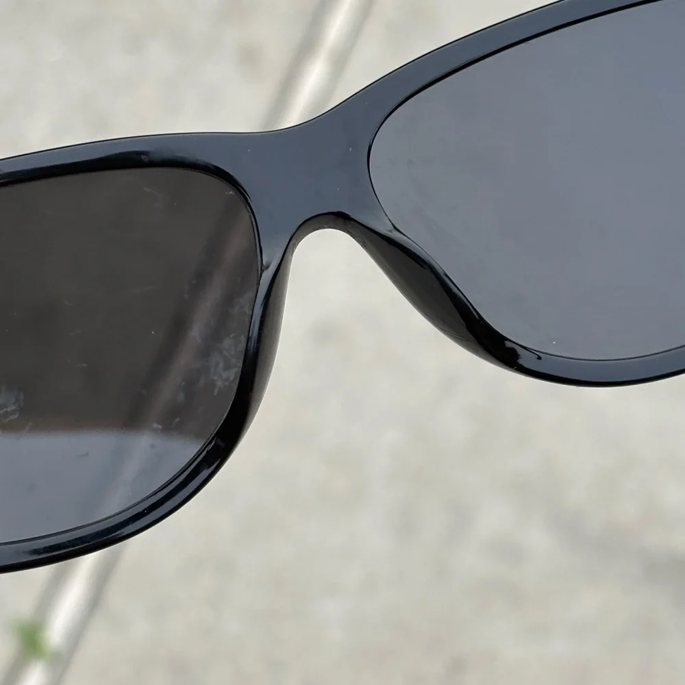 Celine Black Rectangular Cat-Eye Sunglasses with Gold Logo